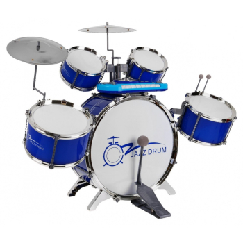 Zestaw muzyczny Perkusja + Keyboard + Mikrofon dla dzieci 3+ niebieski Dźwięki Światła